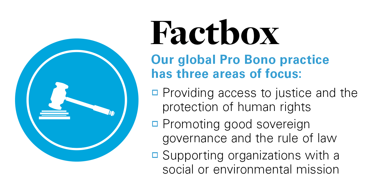 Pro bono factbox